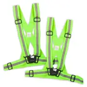 Reflective Florescent Reusable Adjustable Belt,Green (Pack of 2)