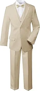 [Spring Notion] Boys' Modern Fit Blue Dress Suit Set with Necktie