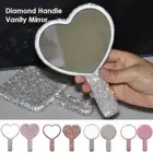 Rhinestone Cosmetic Hand Mirror with Handle Handheld Mirror Makeup Mirror