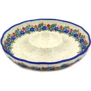 Polish Pottery Chip and Dip Platter 12" Ceramika Artystyczna Polish Wreath