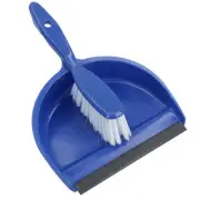 Blue Dust Pan and Brush set Dustpan Dust Sweeper Soft Nylon Bristles Sil173