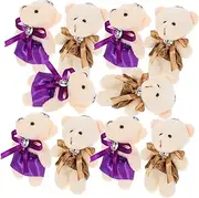 SUPVOX 10Pcs Cute Plush Bear Key Chain Pendants Bag Hanging Accessories for Party Decoration Backpacks Handbags Wallets Soft Material