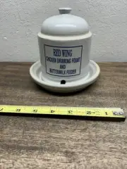 1993 Red Wing Collectors Society RWCS ~ Chicken water Fount & Buttermilk Feeder