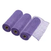 3pcs 10 Inch Poly Burlap Mesh for Wreath Mesh Ribbon 6.4 Yard Deep Purple