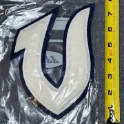 NEW Varsity "V" Letter Jacket Patch White w Blue Outline 7" x 7”