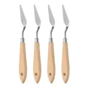 4pcs 8# Painting Palette Knife Pointy Stainless Steel Art Spatula Scraper Tool