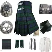 Mens Traditional Stage Head Tartan kilt Outfit 10 Pieces kilt set Wedding Outfit
