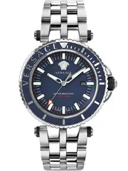 Versace VEAK00418 Blue Dial Grey Stainless Steel Mens Watch