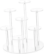 JISADER Round Acrylic Products Display Riser Stand Mini Rings Display Stand Jewelry Display Stand, Transparent