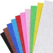 10 Pcs Glitter EVA Sponge Paper Foam Sheets with Adhesive Backing Assorted Color