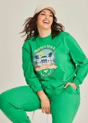 [Virtuelle] Taking Shape Cotton Social Club Sweatshirt Size 26 in Kelly Green - Plus Size Women's Clothing Kelly Green