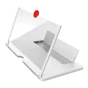 White 12 Inch Mobile Phone Screen Magnifier Amplifier Folding Design Mounts & Holders
