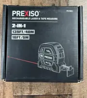 Prexiso Rechargeable Laser & Tape Measure - PLT40LI 2-in-1 135ft 16ft