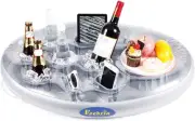 FEEBRIA Inflatable Floating Drink Holder with 9 Holes Large Capacity & Transp...