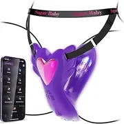 G-String Thong Wearable Panty Vibrator Dildo– APP Remote Control, Clitoral Butterfly & G-Spot Stimulator, 9 Vibration Modes, Discreet Public Play Adult Toy for Women & Couples Indigo Heat