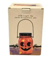 Cracker Barrel Exclusive LED Light-Up Jack-O Lantern Mason Jar Twinkle Pumpkin