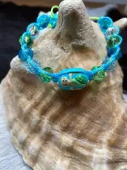 Sea Turtle Bracelet Green Blue pull string Bracelet unisex Summer Fun