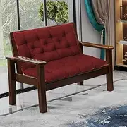 DUOLEH Furniture Cushion with Backrest Swing Hammock Pad with Straps Indoor Bay Window Cushions Floor Seating Mats, Comfortable Bench Seat Pads for Patio Porch (150x100x8cm,Wine)