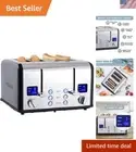 Multi-Function 4 Slice Toaster with Removable Crumb Tray & Defrost Option