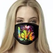 Colorful Love FACE MASK Reusable Washable Unisex Face Cover Cloth USA Seller