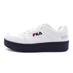 FILA 白/深藍 皮質 厚底 增高 小白鞋 休閒鞋 運動鞋 女款 NO.J1585【4-C901W-133】