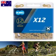 KMC 12 Speed X12 TI-N Gold MTB Bicycle Road Bike 116 Links Chain + Quick Link