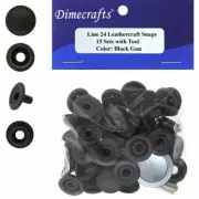 Long Post Leathercraft 9/16 Inch Line 24 Snap fastener kit CT.15 w/Tools -Dk.Gun