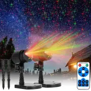 2 Pack Christmas Lights Laser Projector Outdoor Red and Green Starry Projection