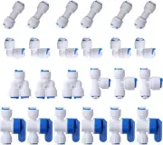 1/4" OD Quick Connect Push in to Connect Water Tube Fitting for RO Reverse Osmos