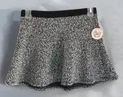 SO Girls Notebook Skater Skirt Black White Knit Elastic Waist Poly Blend Size 10