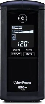 CP850AVRLCD Intelligent LCD UPS System, 850VA/510W, 9 Outlets, AVR, Mini-Tower