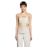 [ANN DEMEULEMEESTER] ''Up To The Sky'' Biba Sleeveles Top Beige
