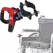 Universal Wheelchair Clamp Hook, Double-Head Mobility Walker Hanging Holder Clamp Accessories for Rollator, Crutch, Electric Scooter, Bike, fits up to 1-3/8" Thick Pole (B)
