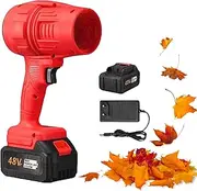 Electric Cordless Leaf Blower, Turbo Jet Blower, Cordless Turbo Super Power Air Duster, Cordless Leaf Blowers with Battery and Charger (Red)