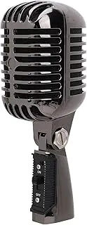 Classic Retro Dynamic Vocal Microphone, Old Vintage Style Cardioid Mic, Adjustable Mount, for Live Performance, in Studio Recording