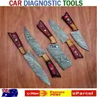 Handmade Damascus Steel Chef 5Pcs Kitchen Knife Set For Cutting & Chopping.