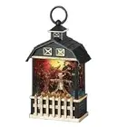 Roman Haunted Barn Scarecrow LED Swirl Water Dome