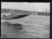 Outboard motorboat Amys in Rose Bay, Sydney, 20 February 1933 Old Photo