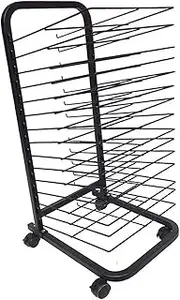 Art Classroom Drying Rack,Metal Art Drying Rack,Single-Sided Painting Art Storage Rack,Suitable for Engineering Drawings,Paintings(15 Shelves)