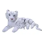 Mum and Baby White Tiger Extra Large Jumbo soft plush toy 27"/70cm