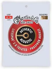 Martin Authentic Acoustic Guitar Strings - 3 Pack - Lifespan 2.0 Treated 92/8 Light