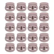 0.7x0.8" Cord Locks, 30 Pack Double Hole Spring End Toggle Stopper, Gray