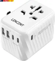 Universal Travel Adapter, International AC Plug Power Adaptor with 5.6A 3 USB C
