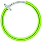 [BodyJewelryOnline] Pair of Rhodium Plated Green Non-Piercing Spring Hoop - 10Mm