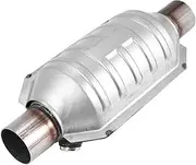 daili store Inlet/Outlet Universal Catalytic Converter, With O2 Port & Heat Shield 53004 Car Stainless Steel Catalytic Converter