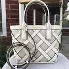 Michael Kors Leather Canvas Small Tote crossbody bag Handbag Messenger Shoulder