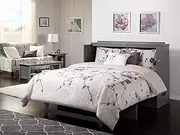 Deerfield Murphy Bed Chest Queen Atlantic Grey with Charging Station