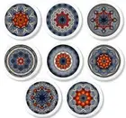 Mandala Flower Cabinet Knobs Blue Orange Fractal Drawer Pulls Funky Decor Handle