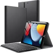 iPad Keyboard Case, 2021/2020/2019 Model,Flip Stand Keyboard Case for iPad 9th/8th/7th Gen 10.2, Detachable Bluetooth Wireless Keyboard, Soft TPU Back Stand Cover