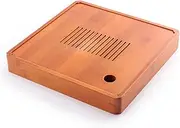 Square Mini Bamboo Chinese Tea Tray - Japanese Tea Serving Tray, Small Gongfu Tea Table Set with Reservoir Type Water Storage Box